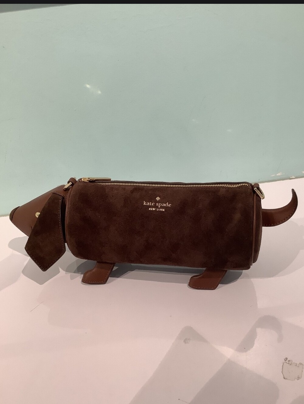 NWT Kate Spade Charlie Dachshund Crossbody Bag, Brown Multi - Picture 6 of 6